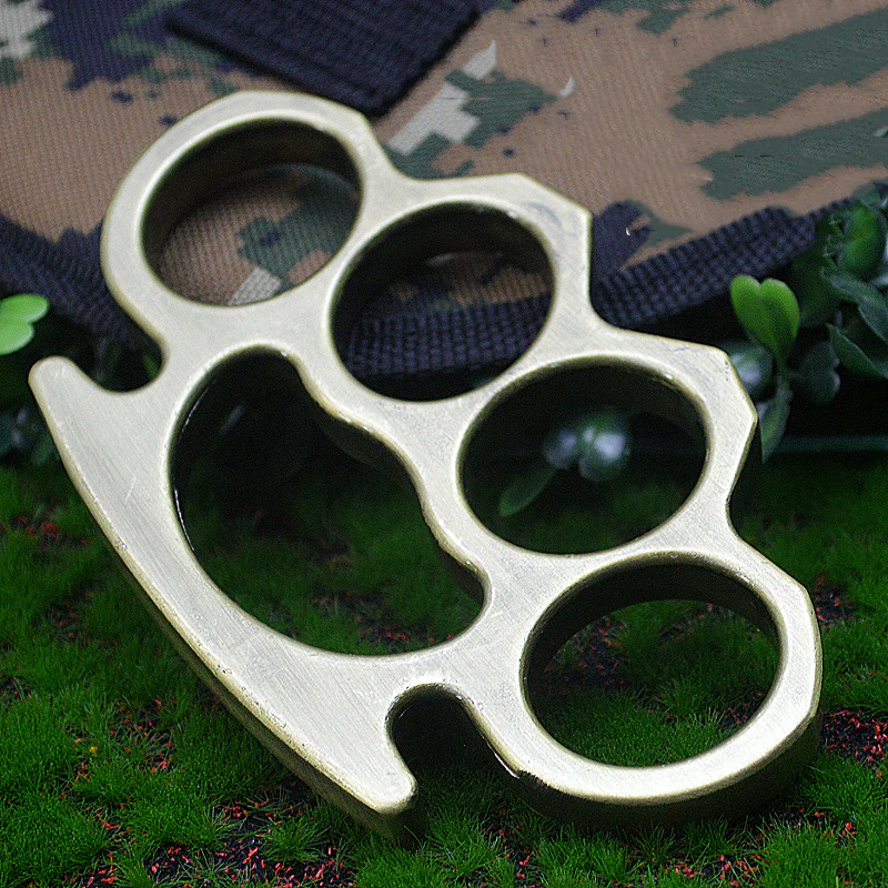 Thickened Metal Brass Knuckles Duster Four Fingers Fist Buckle Camping Broken Window Defense Boxing Finger Ring Life-saving EDC Tools - Image 22