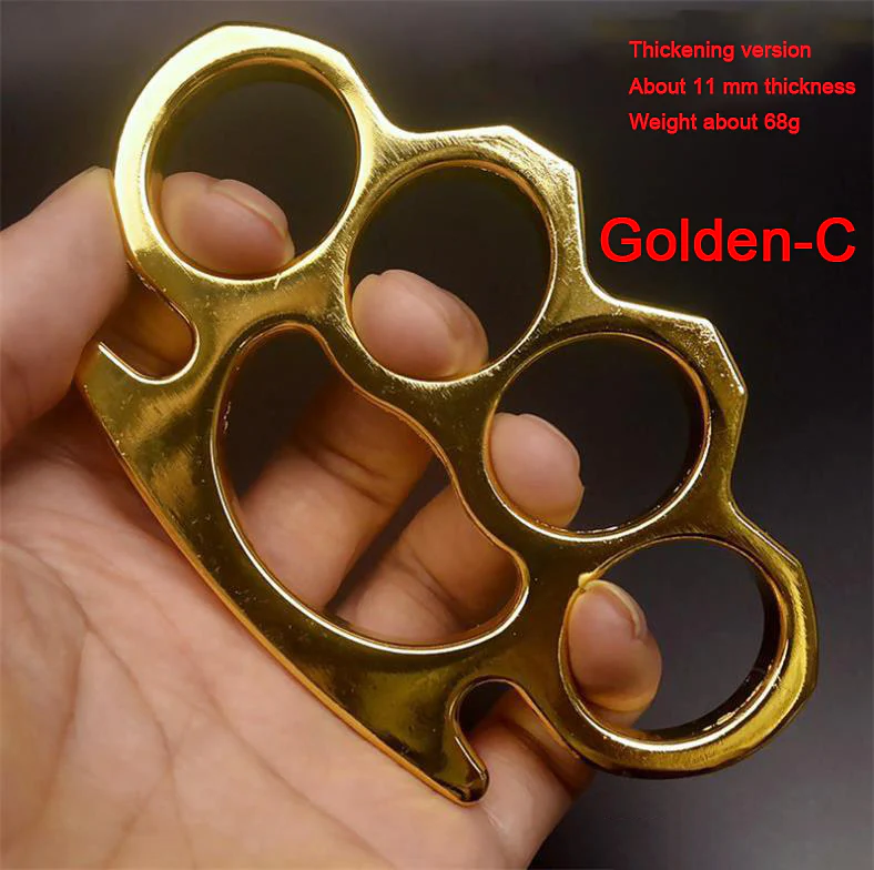 Thickened Metal Brass Knuckles Duster Four Fingers Fist Buckle Camping Broken Window Defense Boxing Finger Ring Life-saving EDC Tools - Image 6