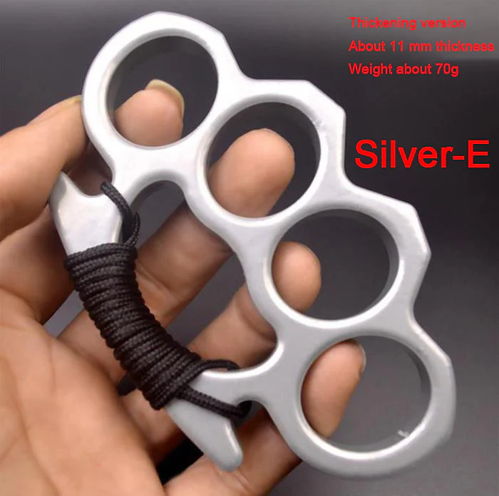 Thickened Metal Brass Knuckles Duster Four Fingers Fist Buckle Camping Broken Window Defense Boxing Finger Ring Life-saving EDC Tools - Image 8