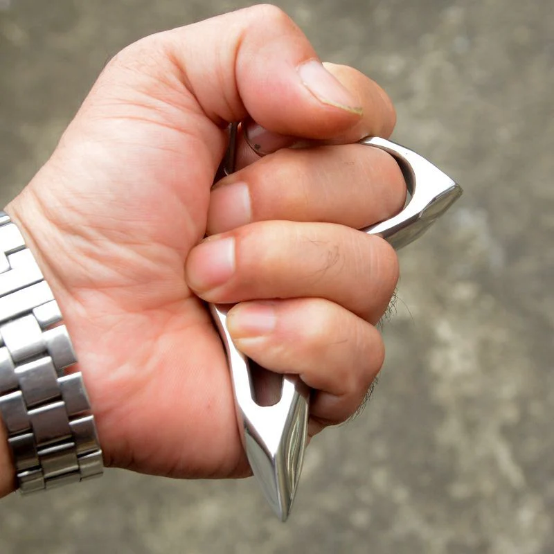 Thickened pure steel knuckle duster Emergency Window Breaker Boxing Combat Defense EDDC Tool - Image 3