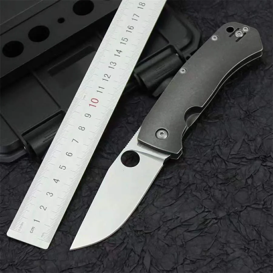 Titanium Alloy Handle Folding Knife D2 Blade Outdoor Camping Pocket Knives - Image 3