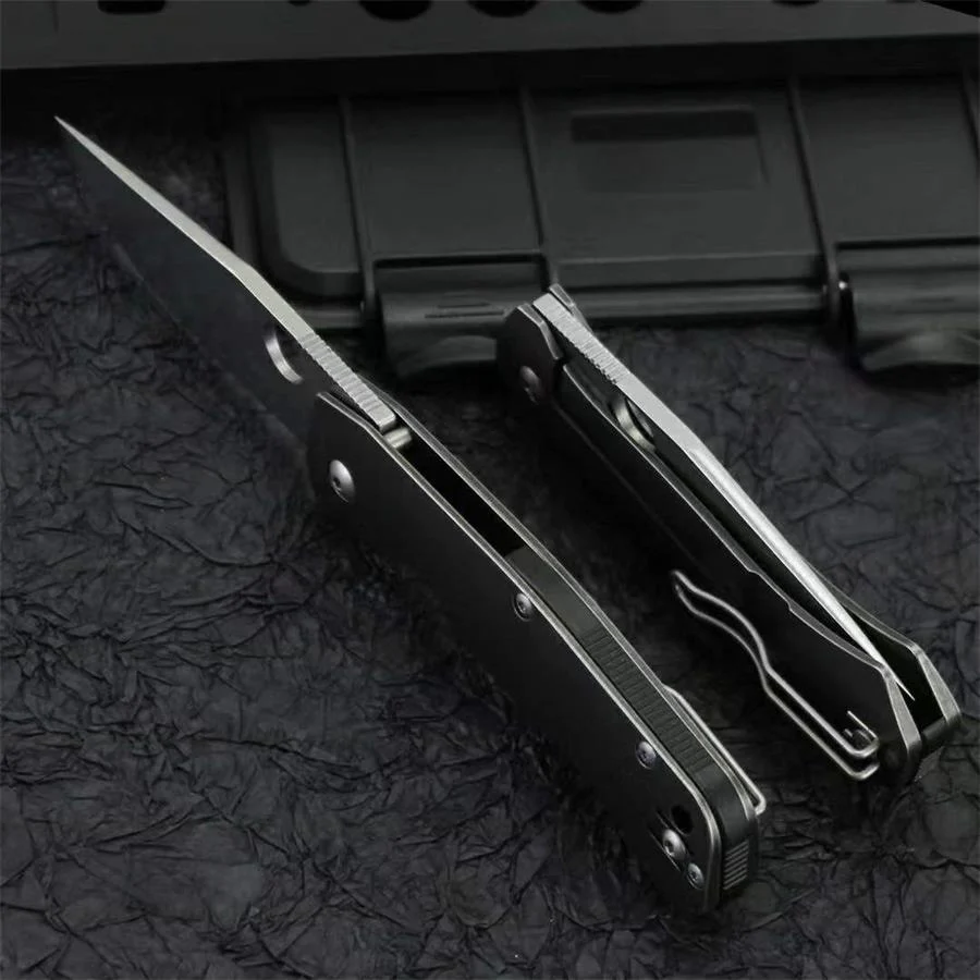 Titanium Alloy Handle Folding Knife D2 Blade Outdoor Camping Pocket Knives - Image 4