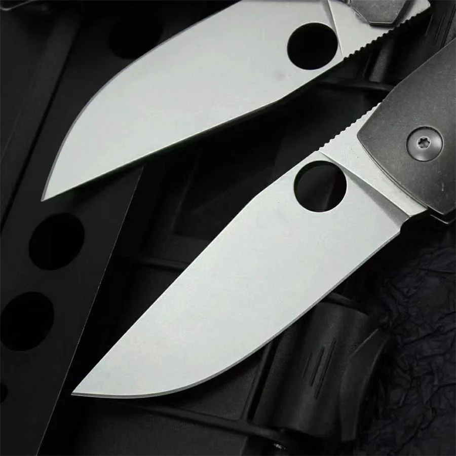 Titanium Alloy Handle Folding Knife D2 Blade Outdoor Camping Pocket Knives - Image 6