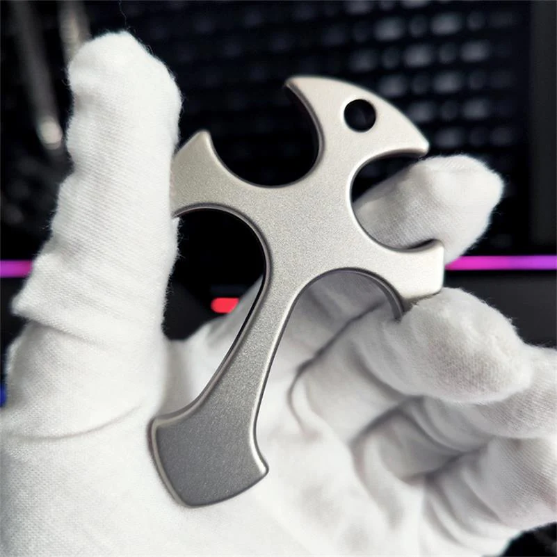 Cross Titanium Knuckle Duster Self-defense Window Breaking EDC Tool - Image 13