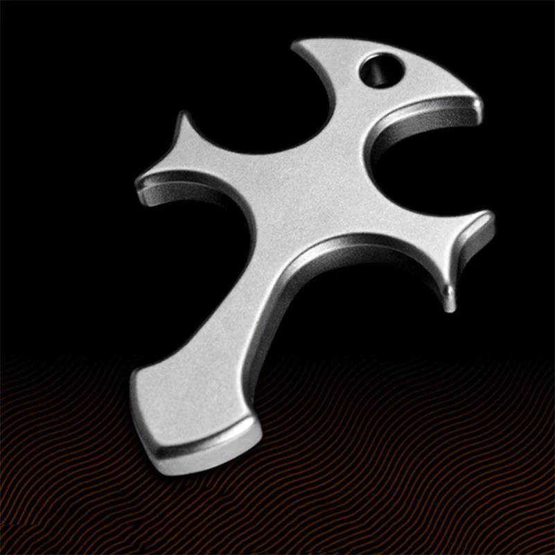 Cross Titanium Knuckle Duster Self-defense Window Breaking EDC Tool - Image 14