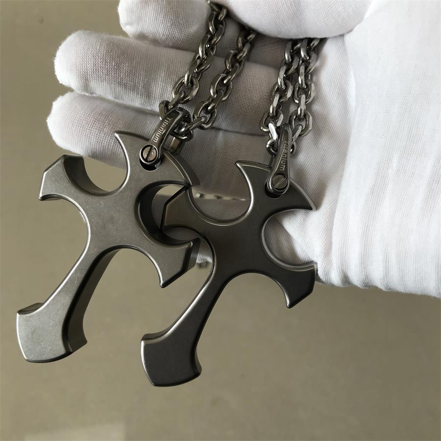 Cross Titanium Knuckle Duster Self-defense Window Breaking EDC Tool - Image 15