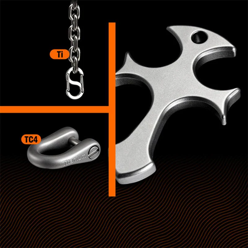 Cross Titanium Knuckle Duster Self-defense Window Breaking EDC Tool - Image 2