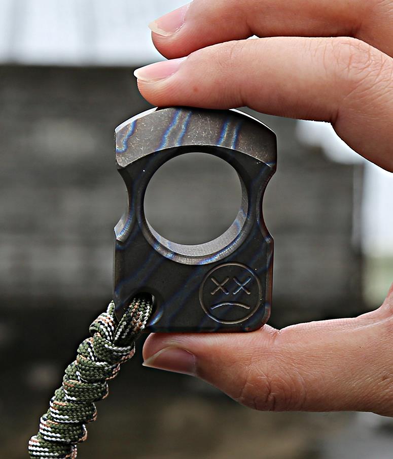Titanium Knuckle Duster High Hardness Multi-functional Tiger Finger Self-defense Defense Finger Tiger Outdoor Pocket Portable Ring - Image 3