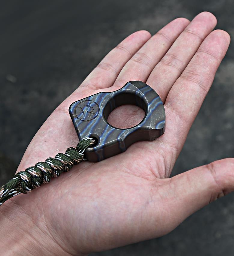 Titanium Knuckle Duster High Hardness Multi-functional Tiger Finger Self-defense Defense Finger Tiger Outdoor Pocket Portable Ring - Image 7