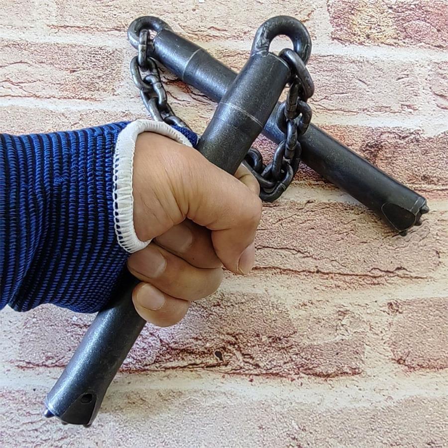 Tungsten Steel Heavy Stick Handmade Nunchucks Window Breaking Self Defense Tool - Image 2