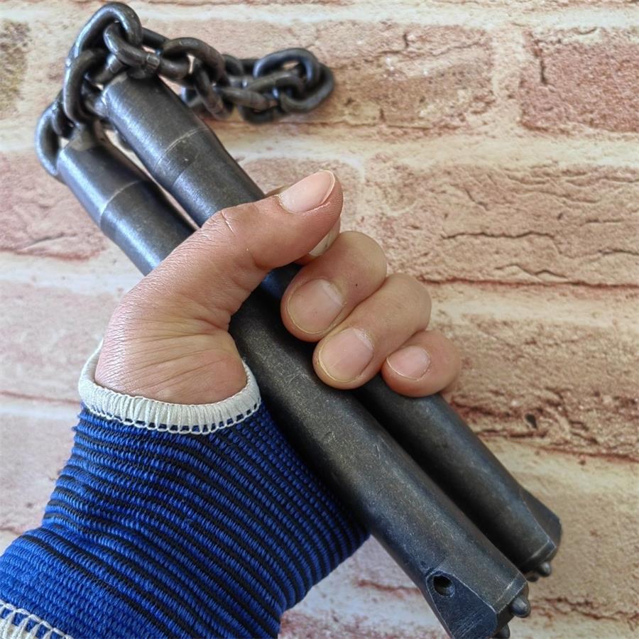 Tungsten Steel Heavy Stick Handmade Nunchucks Window Breaking Self Defense Tool - Image 3