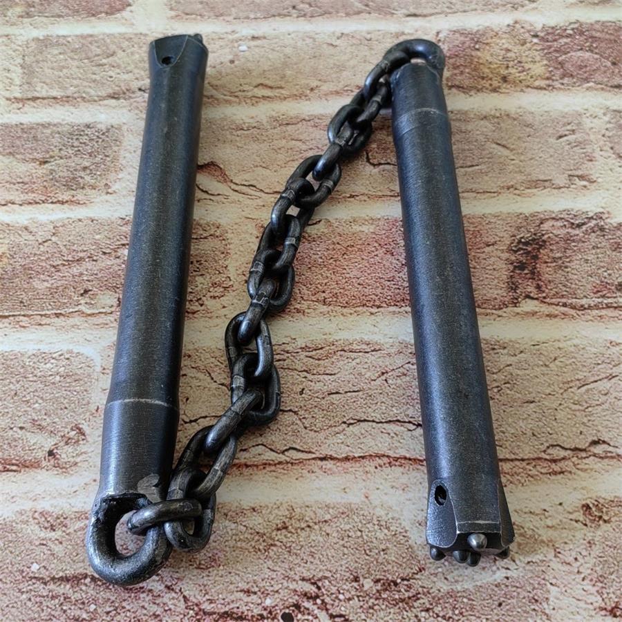 Tungsten Steel Heavy Stick Handmade Nunchucks Window Breaking Self Defense Tool - Image 5