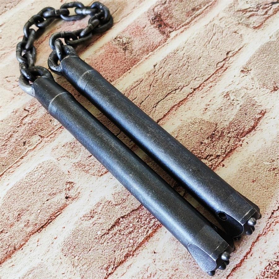 Tungsten Steel Heavy Stick Handmade Nunchucks Window Breaking Self Defense Tool - Image 7