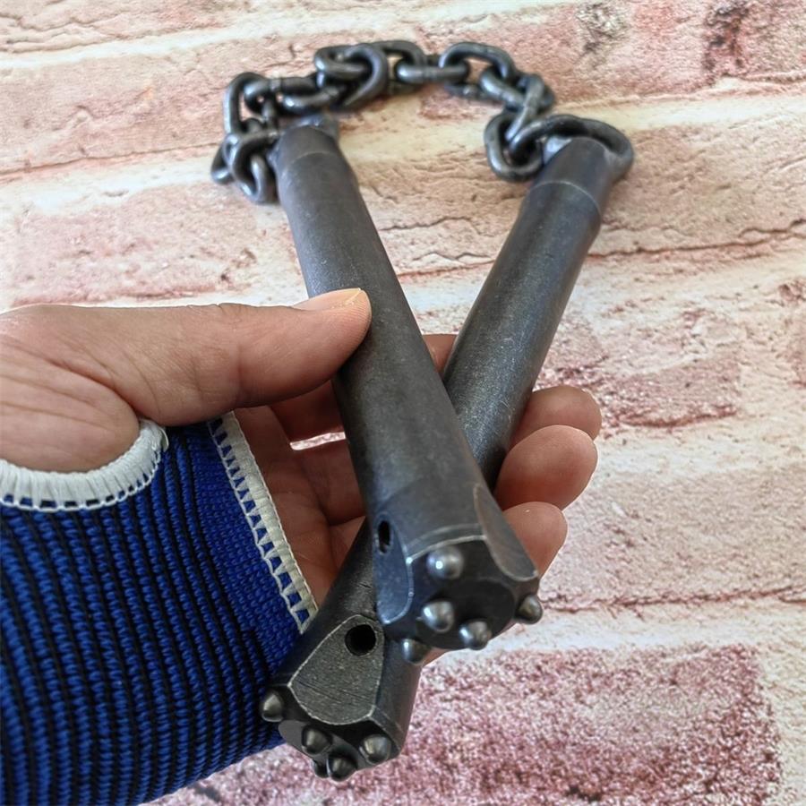 Tungsten Steel Heavy Stick Handmade Nunchucks Window Breaking Self Defense Tool - Image 8