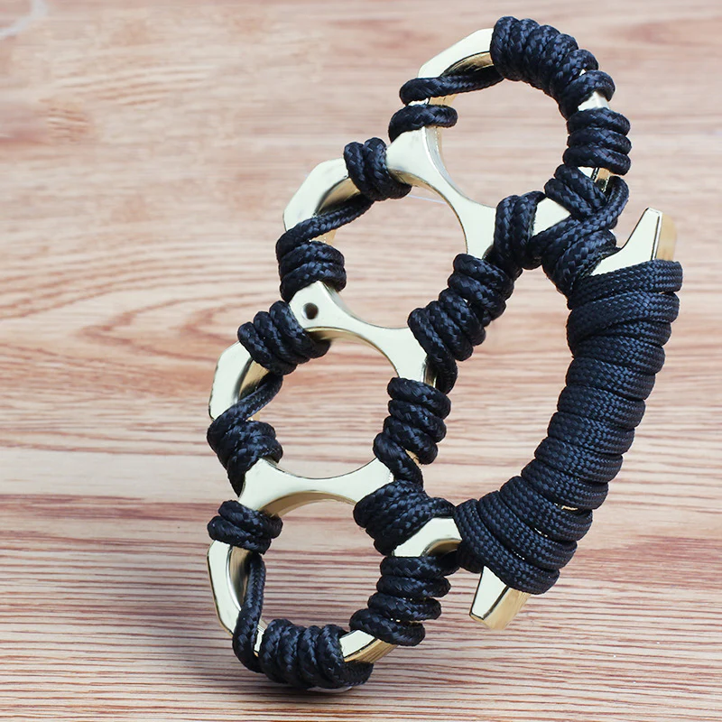 Umbrella Rope Knuckle Duster Four Finger Defense Fitness Training Boxing Window Breaker Combat Protective Gear Portable EDC Tool - Image 2