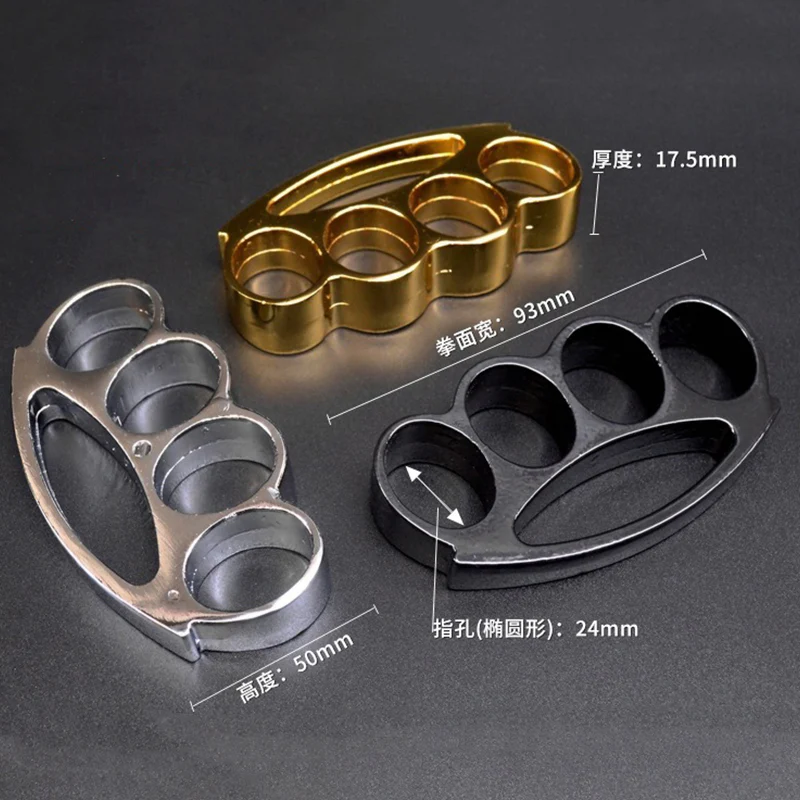 Mini portable metal brass knuckles duster boxing training fitness combat window breaker outdoor safety and defense EDC tools - Image 5