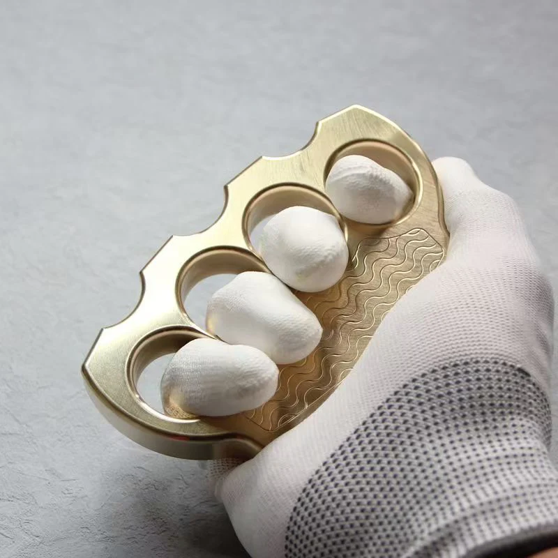 Wave Brass Knuckle Duster Self-Defense EDC Tool - Image 2