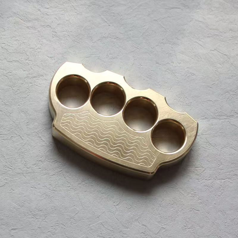 Wave Brass Knuckle Duster Self-Defense EDC Tool - Image 3