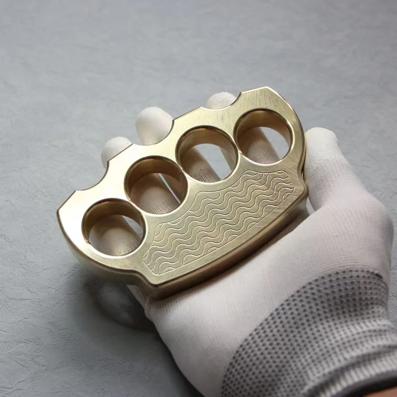 Wave Brass Knuckle Duster Self-Defense EDC Tool - Image 6