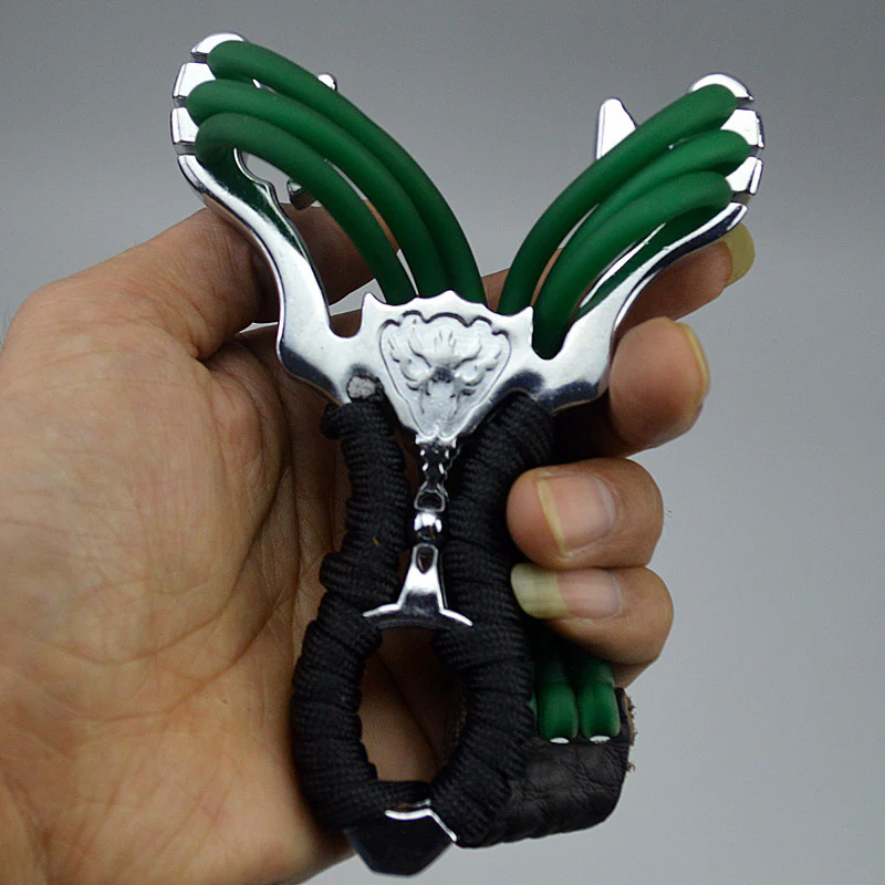 Wolverine Slingshot Powerful Leather Tape Three Card Metal Slingshot Lifesaving Multi-Use Gear - Image 3