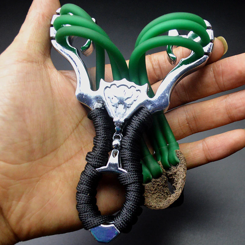 Wolverine Slingshot Powerful Leather Tape Three Card Metal Slingshot Lifesaving Multi-Use Gear - Image 4