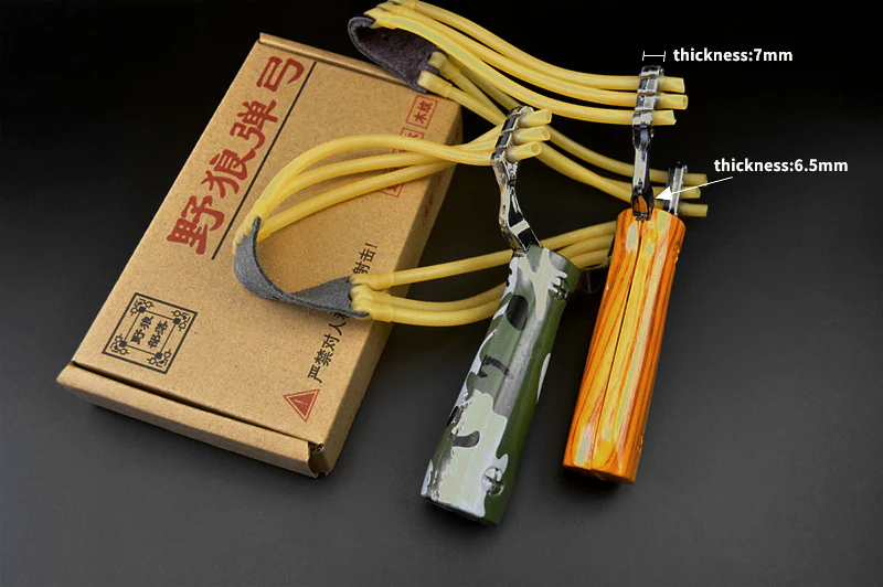 Wood Grain Camouflage Coyote Slingshot Slingshot Metal Slingshot Set Competitive Defense - Image 3