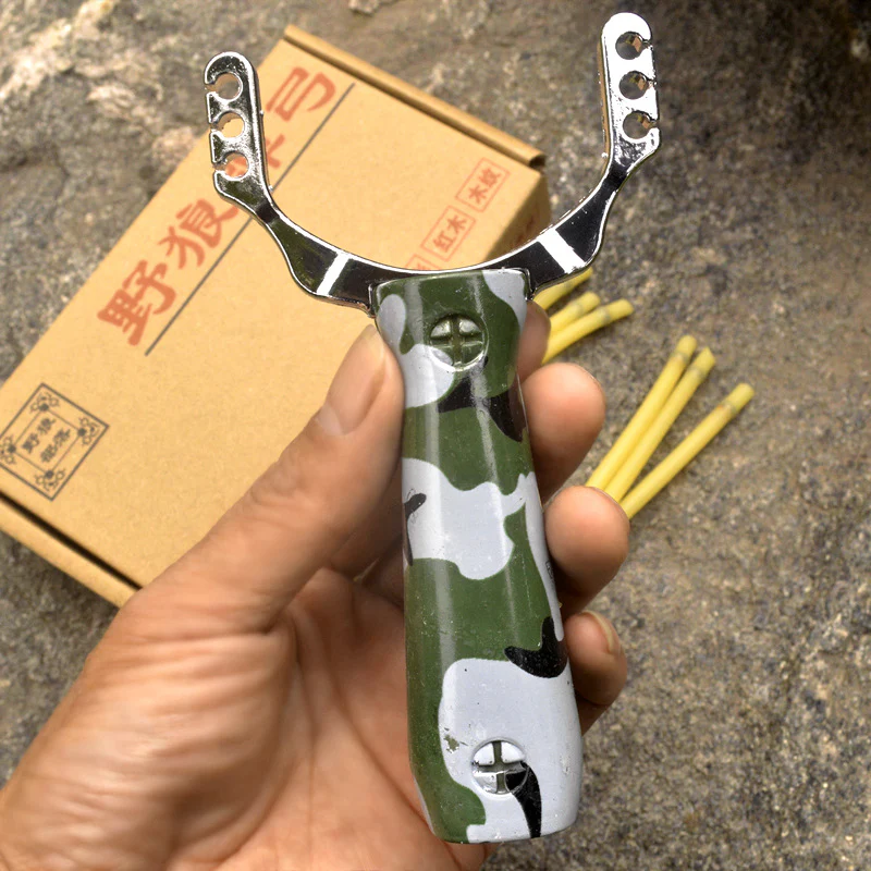 Wood Grain Camouflage Coyote Slingshot Slingshot Metal Slingshot Set Competitive Defense - Image 5