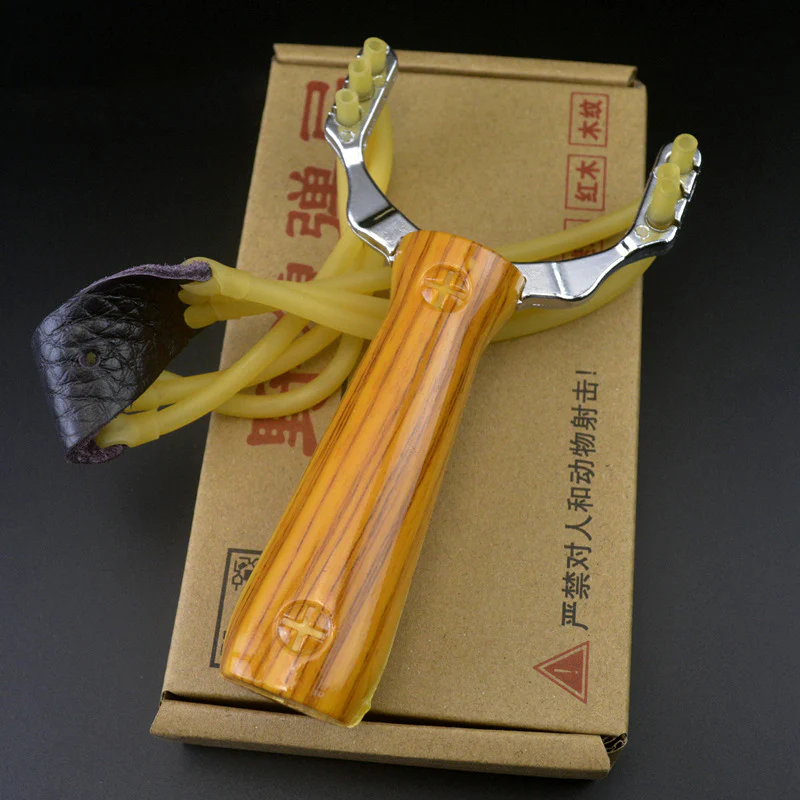 Wood Grain Camouflage Coyote Slingshot Slingshot Metal Slingshot Set Competitive Defense - Image 6