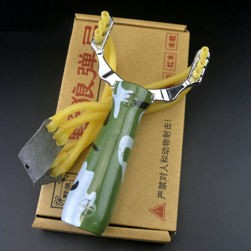 Wood Grain Camouflage Coyote Slingshot Slingshot Metal Slingshot Set Competitive Defense - Image 7