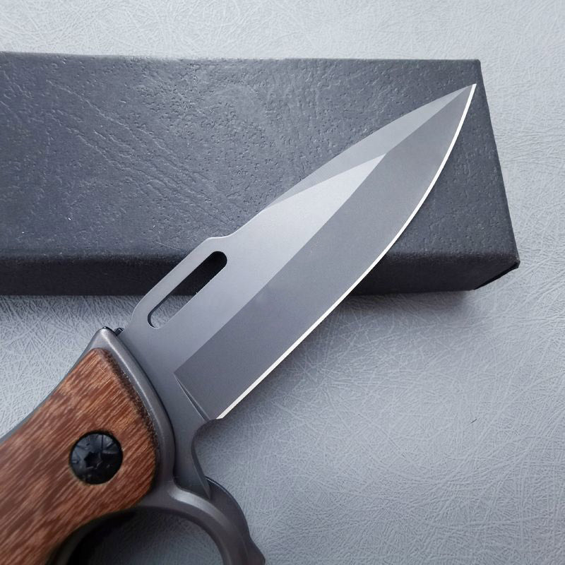 Wooden Handle Folding Knuckle Knife Outdoor Self Defense Pocket Knives EDC Tools - Image 8