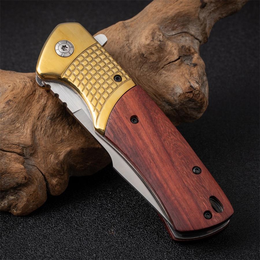 Wooden Handle Outdoor Folding Knife Camping Survival Knives - Image 4