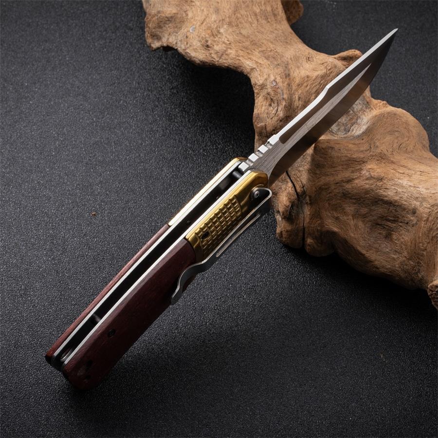 Wooden Handle Outdoor Folding Knife Camping Survival Knives - Image 5