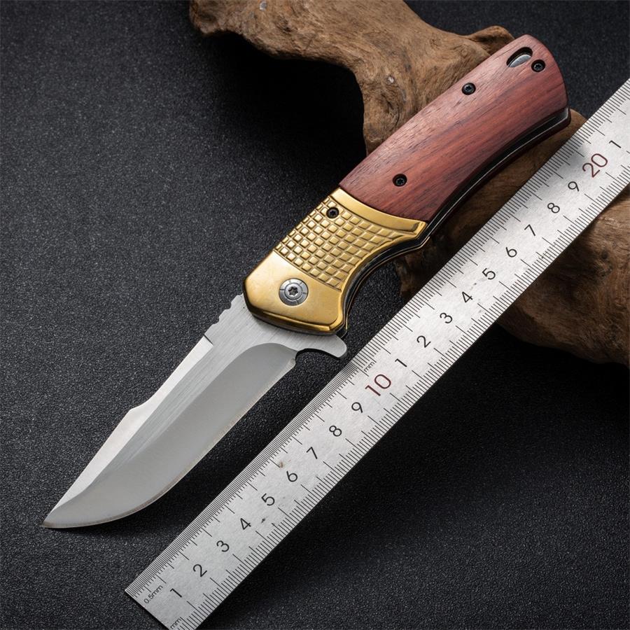 Wooden Handle Outdoor Folding Knife Camping Survival Knives - Image 6