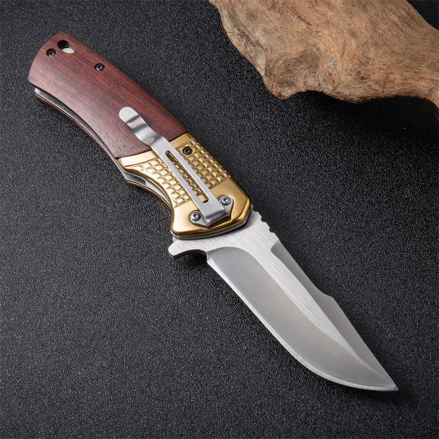 Wooden Handle Outdoor Folding Knife Camping Survival Knives - Image 8