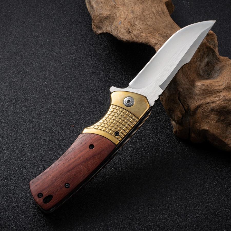 Wooden Handle Outdoor Folding Knife Camping Survival Knives - Image 9